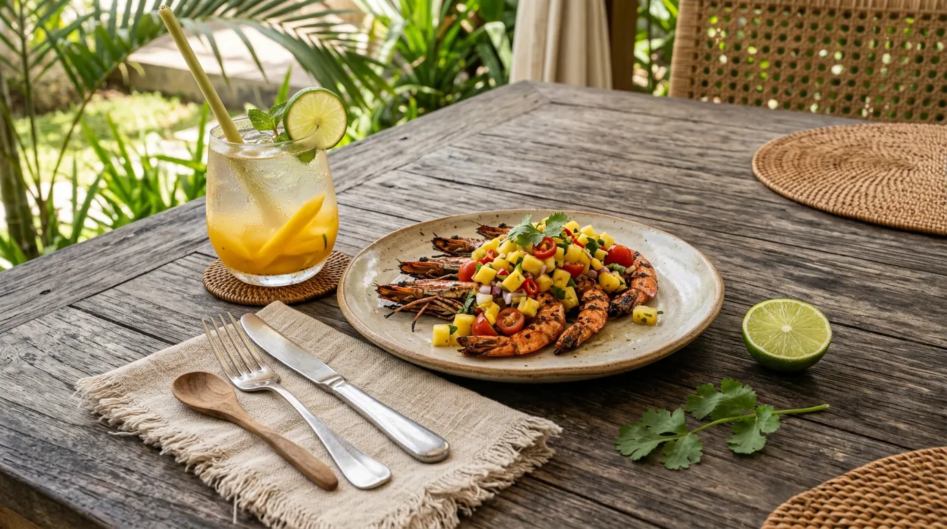 Gurih & Segarnya Udang Bakar Saus Dabu-Dabu Nanas dalam Sajian Modern