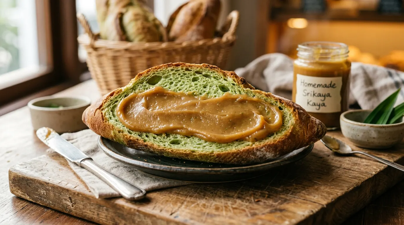 Keharuman Pandan & Wangi Mentega dalam Roti Baguette Pandan Srikaya