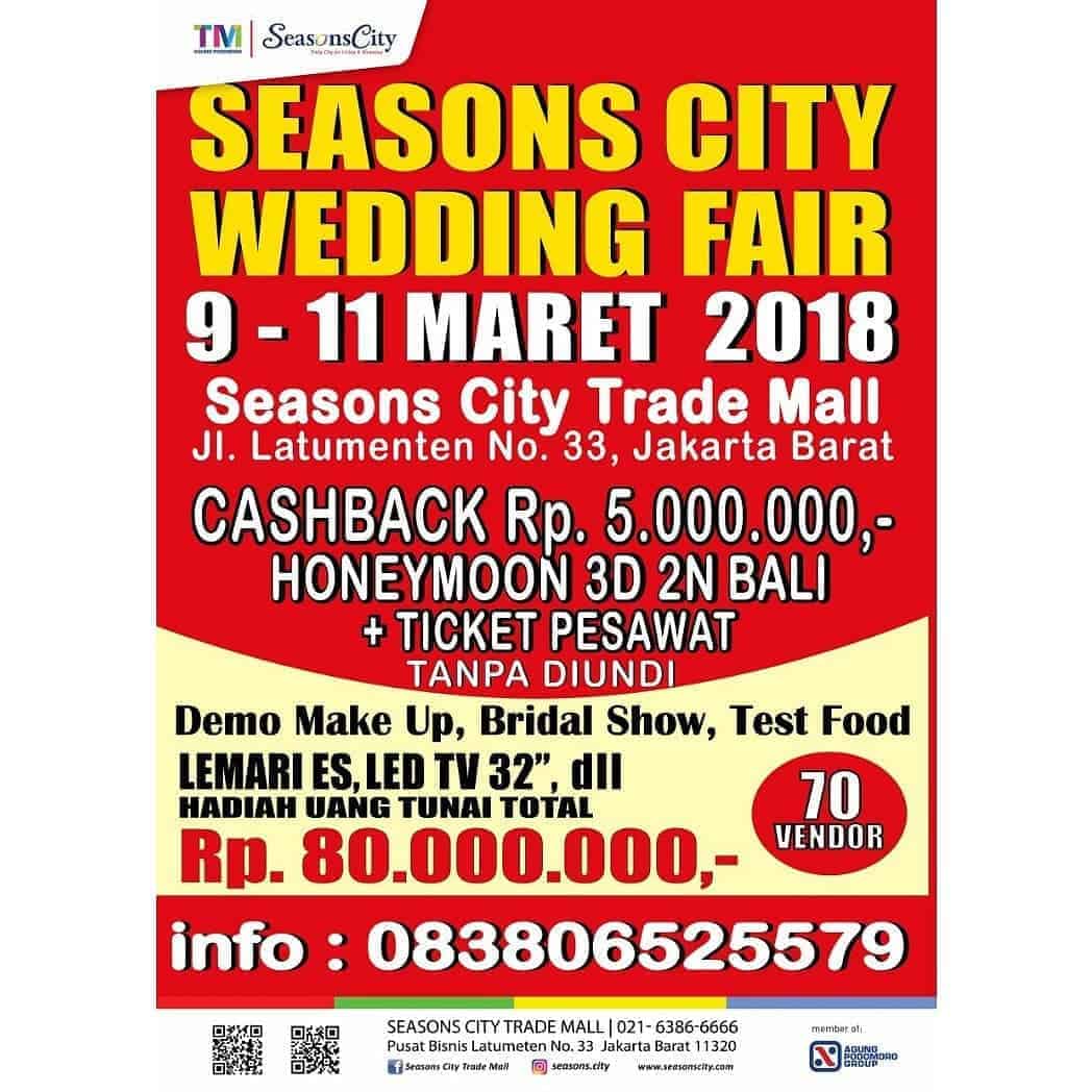 Season City Wedding Fair 2018, Pameran Pernikahan Terbesar se-Jakarta Barat
