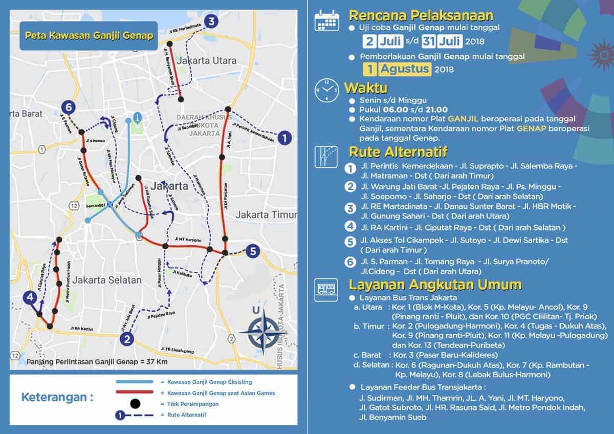 Jakarta Began Its One-month Trial of The Odd-even Traffic System