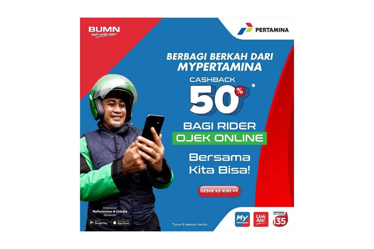 Pertamina Gives 50% Cashback for 10,000 Ojol Drivers Every Day